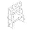 Imagen de Escritorio Industrial 120cm Gabinete Estantes y Cajones Mövi