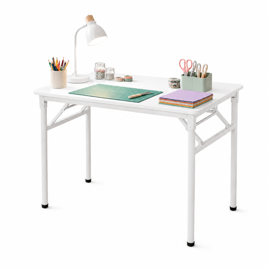 Imagen de Mesa Escritorio Plegable Madera y Hierro 80cm Blanco Mövi
