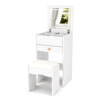 Imagen de Tocador 80x40cm Blanco con Espejo LED Cajones y Taburete